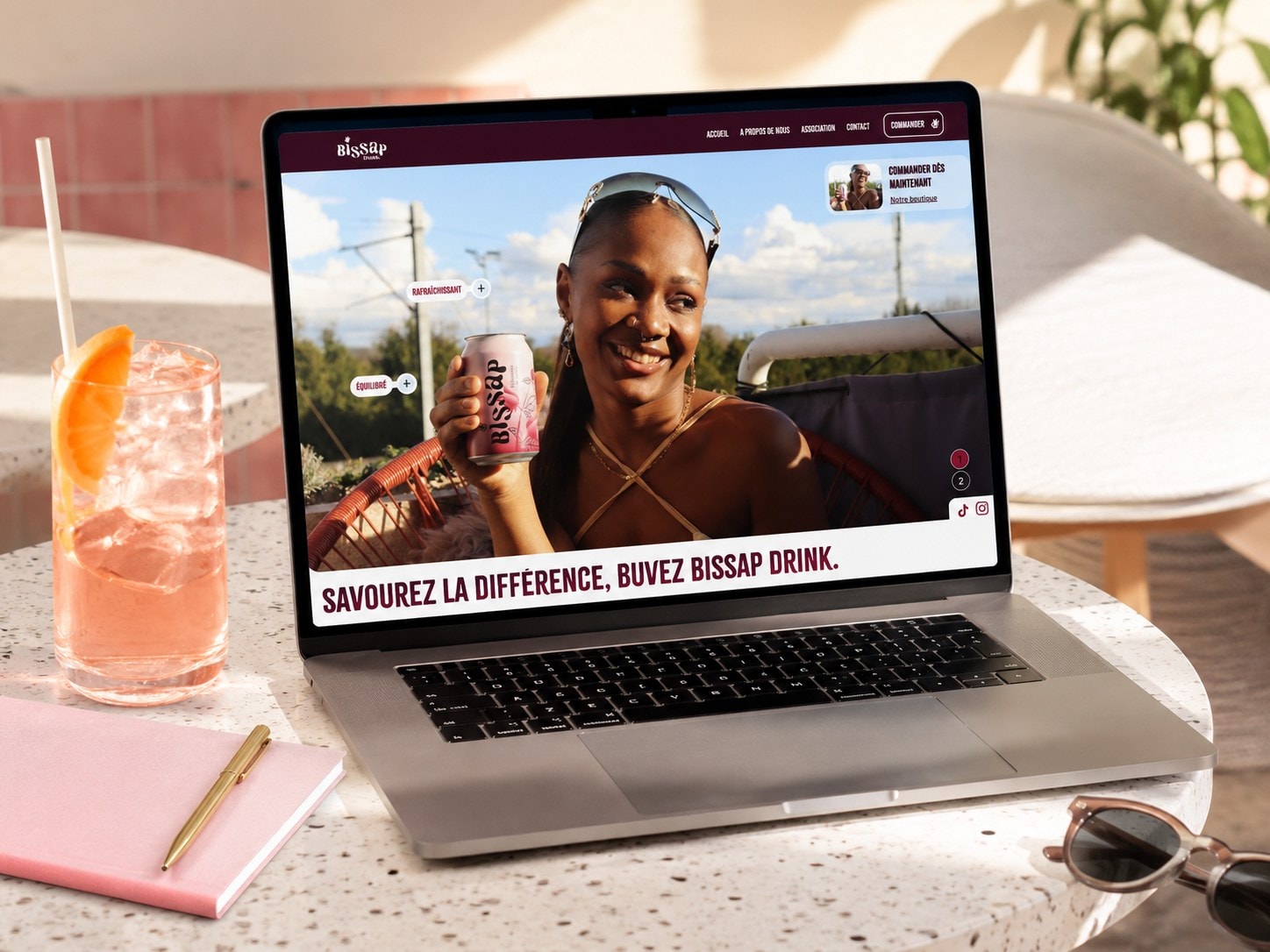 Bissap Drink store shown on a laptop