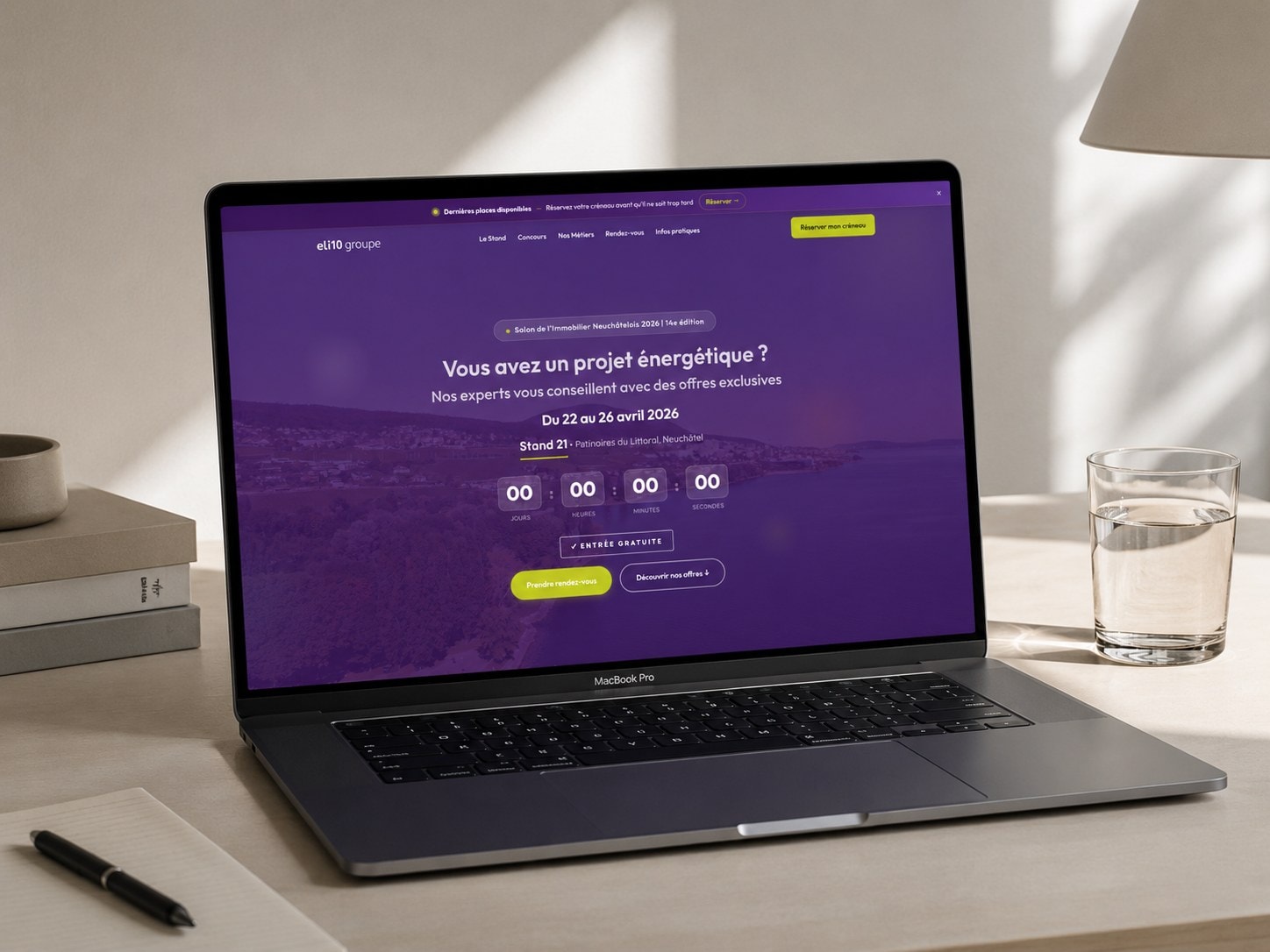 Page dédiée au salon réalisée pour Eli10 Groupe