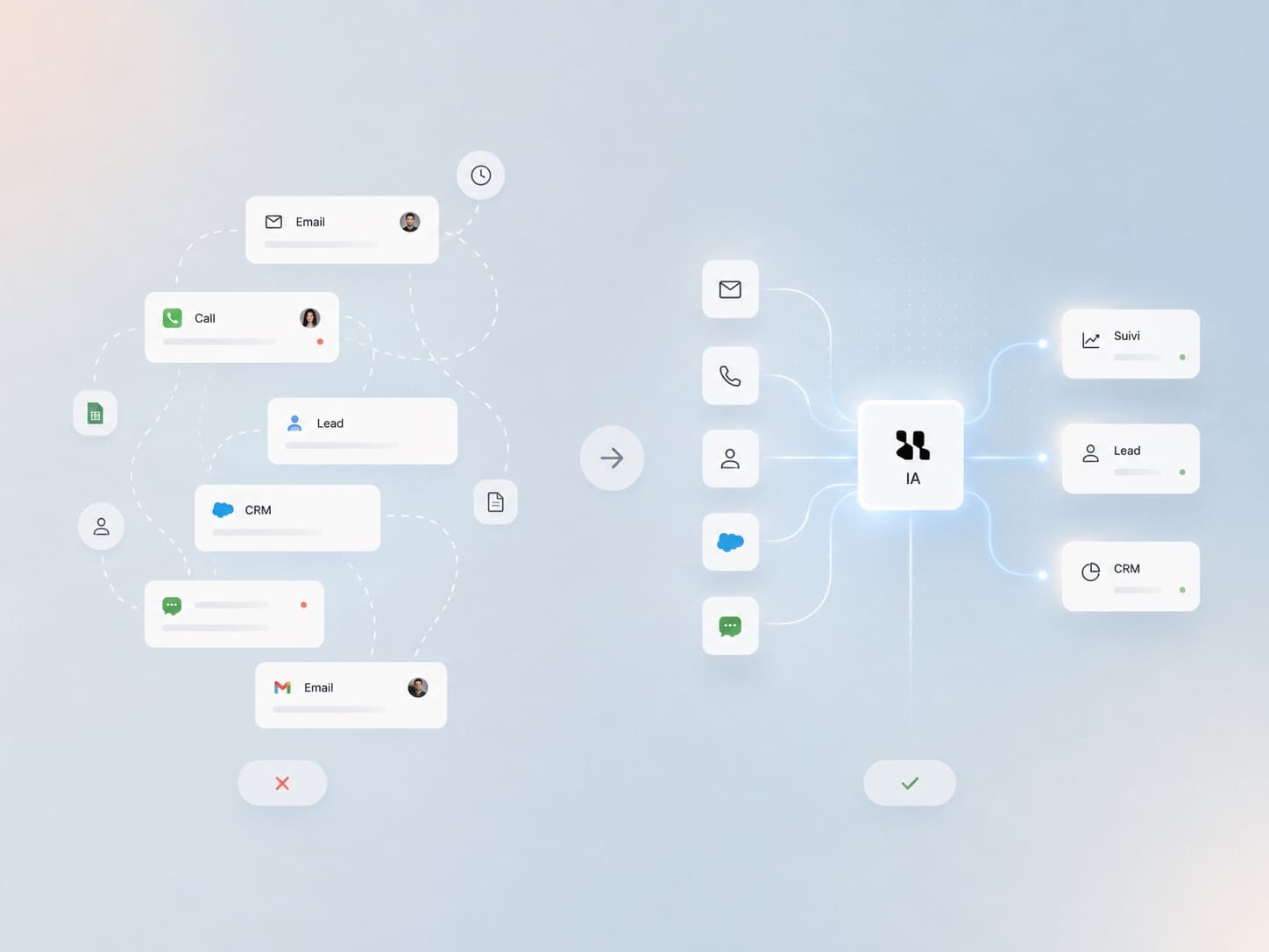 AI automation system connected to the CRM to qualify leads and follow up every enquiry