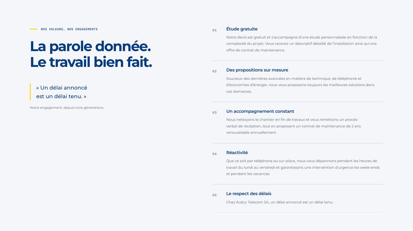 Aubry Telecom · production 3